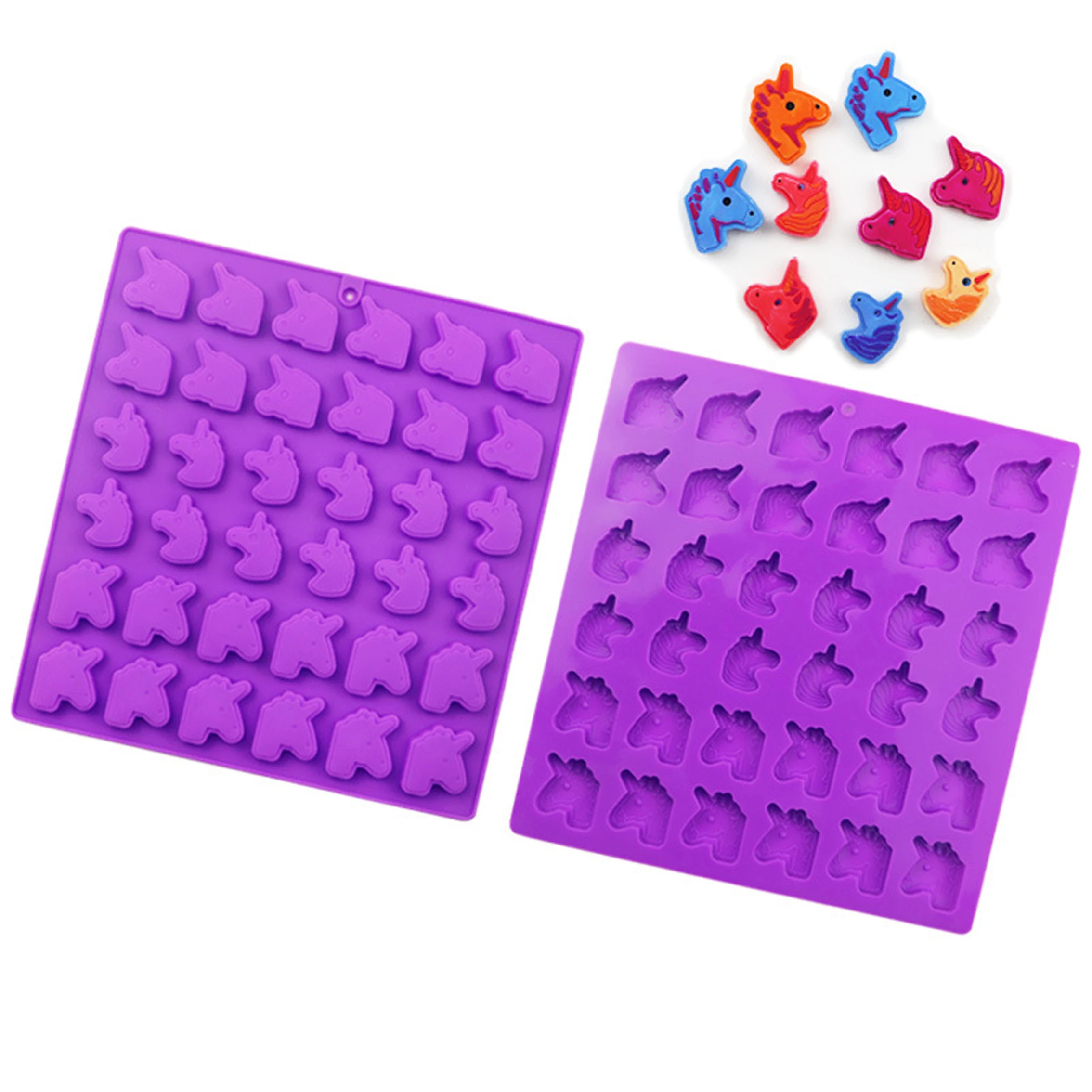 hot selling 36 Cavity Unicorn Shaped Chocolate Mold non stick easy to clean Ice Cube Mold Cake Mold Flower Cake Tools