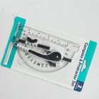 Compass Clear Drawing Compass And Protractor Set 6 Inch Clear Swing 180 Degree Math Protractor