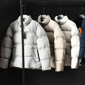 Men'S Winter Coat Streetwear Down Jacket Warm Thick Padded Bubble Puffer Men's Jackets