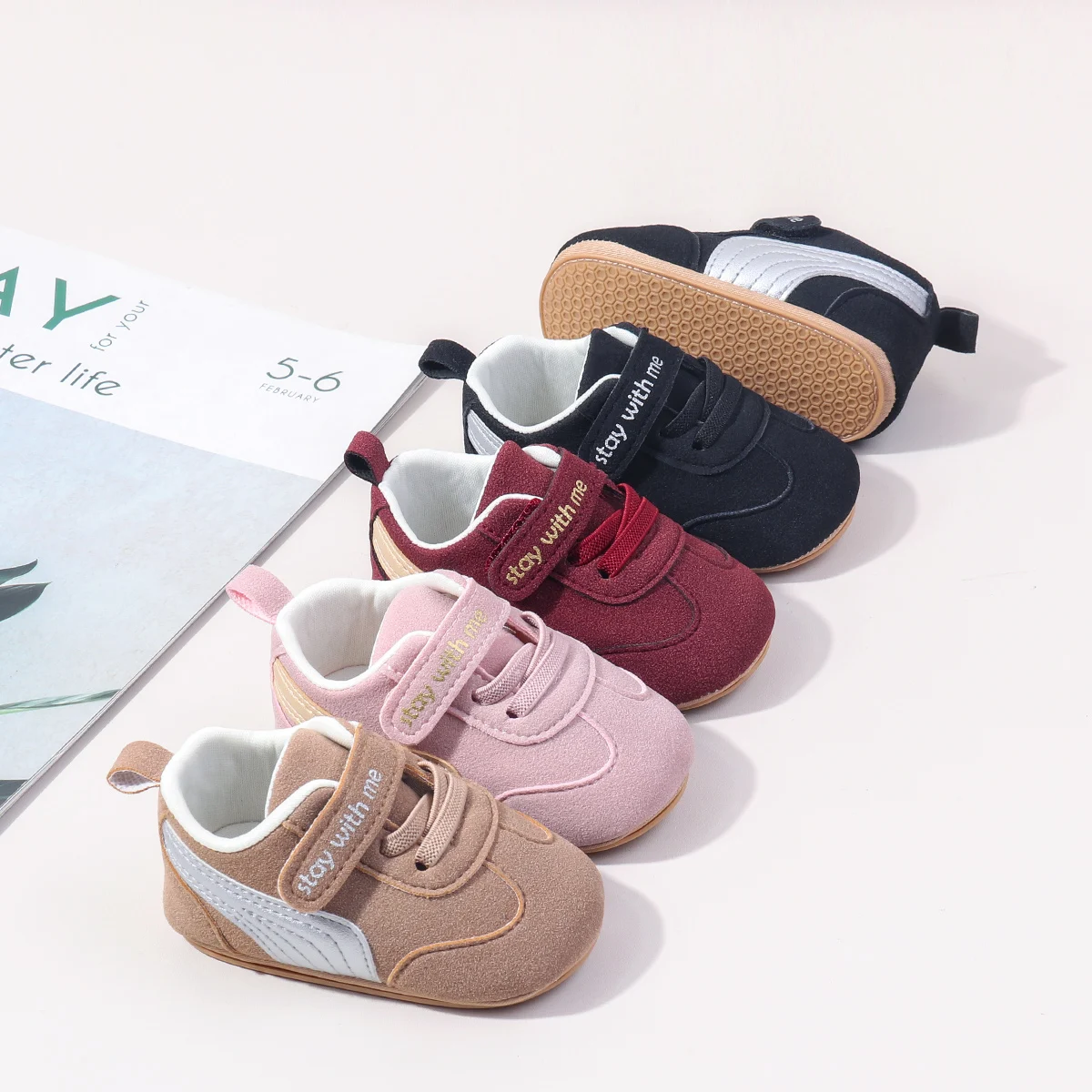 Latest Cute Safety Infant Shoes Anti-slip TPR Soles Fashionable Comfortable Pre Walker Baby Casual Shoes details