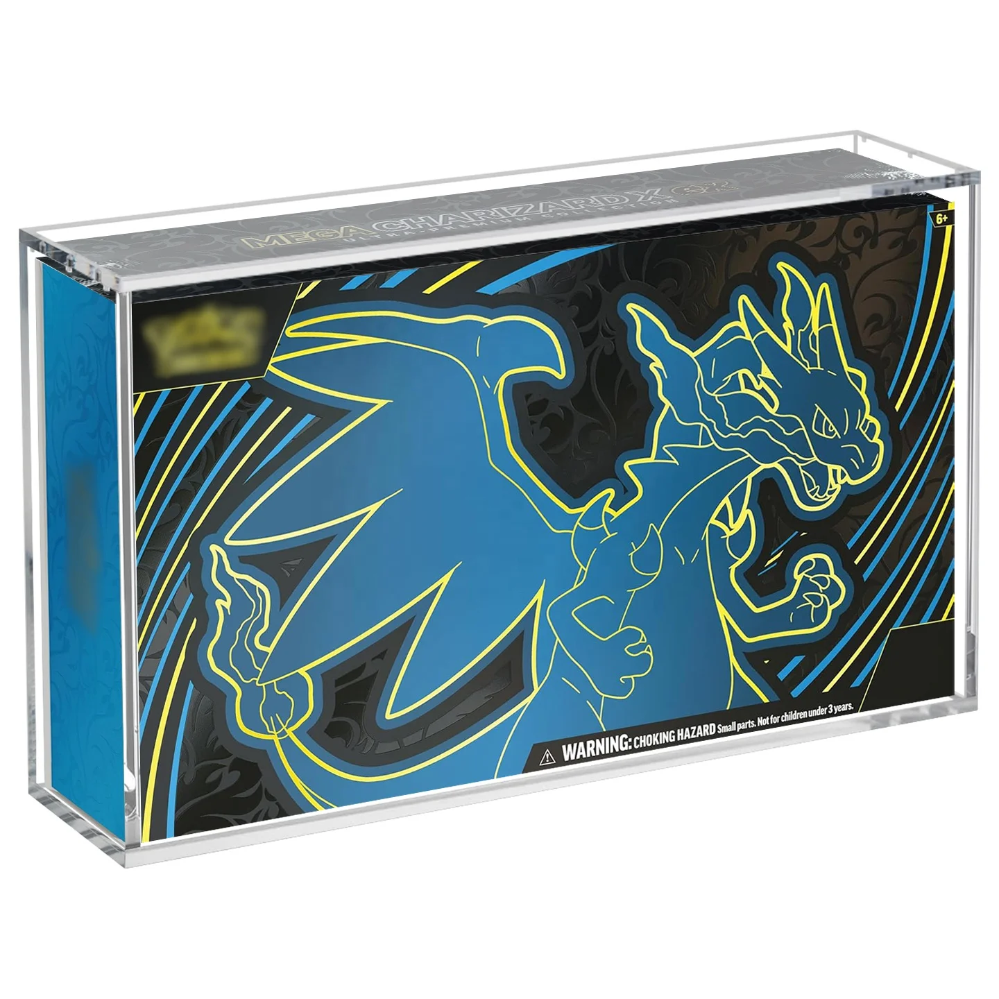 product custom 99 uv protection clear acrylic case for tcg mega phantom charizard x ex ultra premium collection with strong magnet lid-5