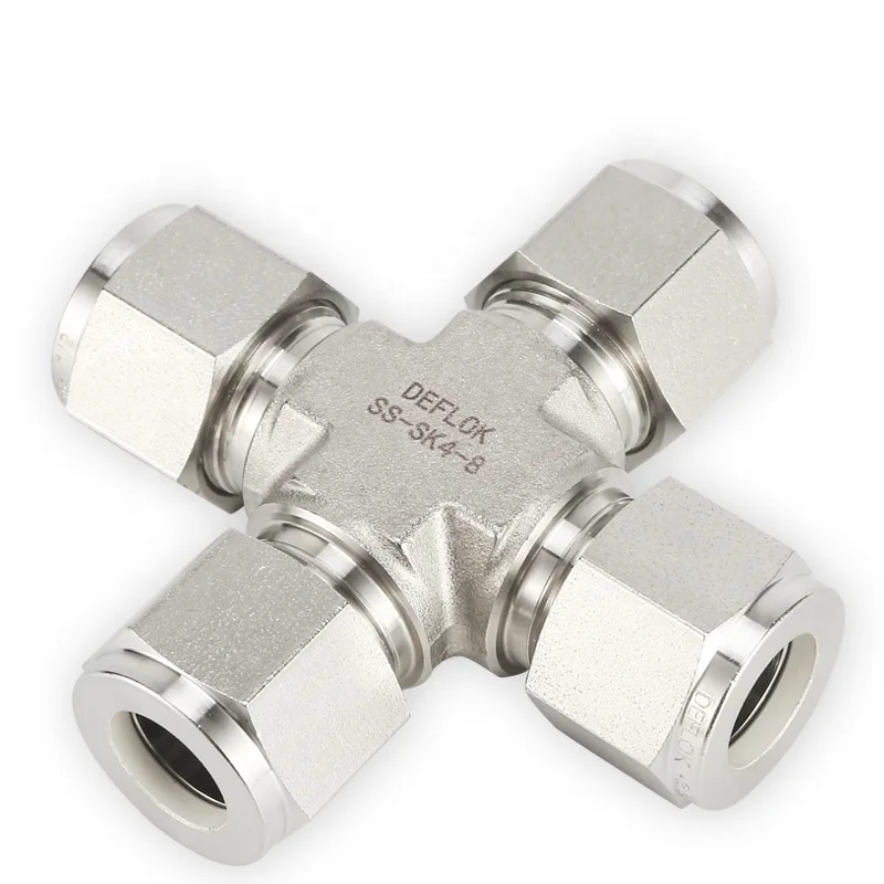 3-18mm 1/8" 3/4" Equal Tee Compression Double Ferrule Plumbing Pipe Connectors