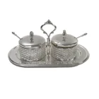 Kitchen Spice Set Home Kitchen Decor Metal Frame Glass Round Gift Sugar Spice Set With Spoon