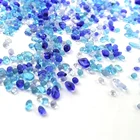 Blue Bead 1-3mm Blue Mixed Irregular Round Glass Pebble Wholesale Decorating Glass Bead For Swimming Pool