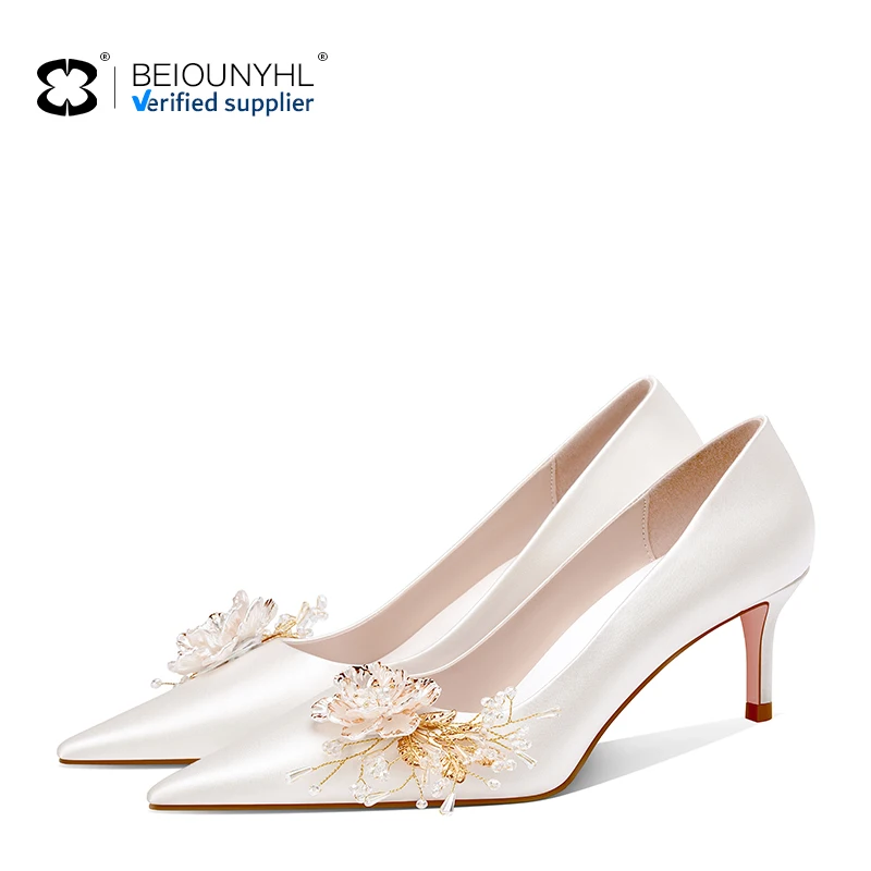 new luxury Summer sequin cloth Women Shoes Fashion Pointed-toe Thin Heels Pumps For Female Banquet wedding shoes for bride
