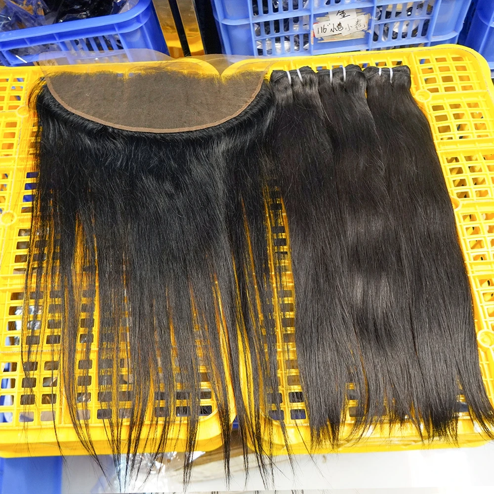 Blonde Straight Bundle And Closure Deals Bundle Hair Wavy Human Hair Lace Frontal Piece Mink Bundle Hair With Closure