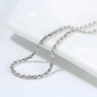 Silver Necklace 14k Gold Jewelry Hiphop Twist Cuban Chain Real 925 Sterling Silver Italy Necklace