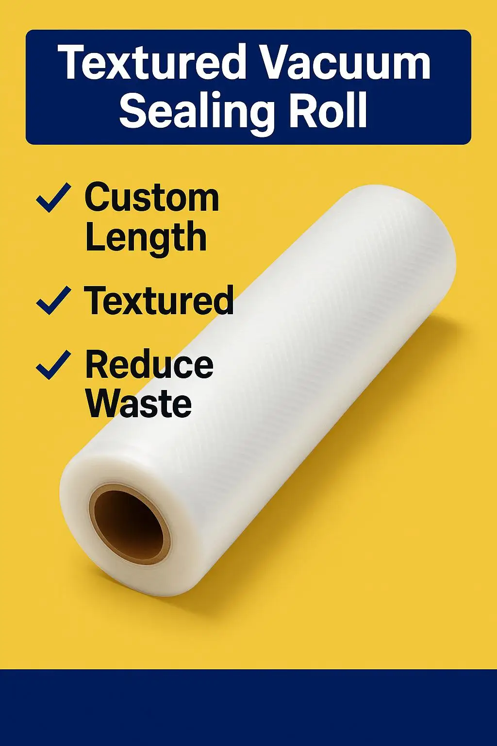 Custom Cut-to-Length PE Embossed Vacuum Sealer Rolls Food Grade Heat for Long-Term Food Preservation Baby Food Chewing Gum - detail 3