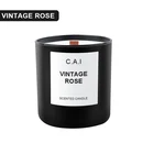 Candle Vintage Rose Black Glass 226g Wholesale Luxury Customized Logo Candle Jars Scented Candle