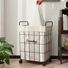 Storage Basket Factory Sale Various Movable Iron Storage Basket Dirty Clothes Basket