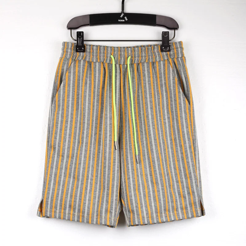 2020 Summer Loose Side Pockets Sweat Shorts Fluorescent Drawstring Yellow  Striped Men Shorts - Buy Oem Custom Mens Casual Solid Drawstring Waist  Striped Shorts,Summer Hot Selling Geometric Stripe Drawstring Beach Men  Casual