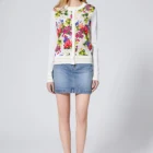 White Coats White Irregular Floral Luxury Fashion Women Autumn Polyester And Silk Coats