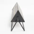 Table Decoration Black Iron Bracket Triangular Column Shape Carved On 3 Sides Rotatable Table Top Decoration