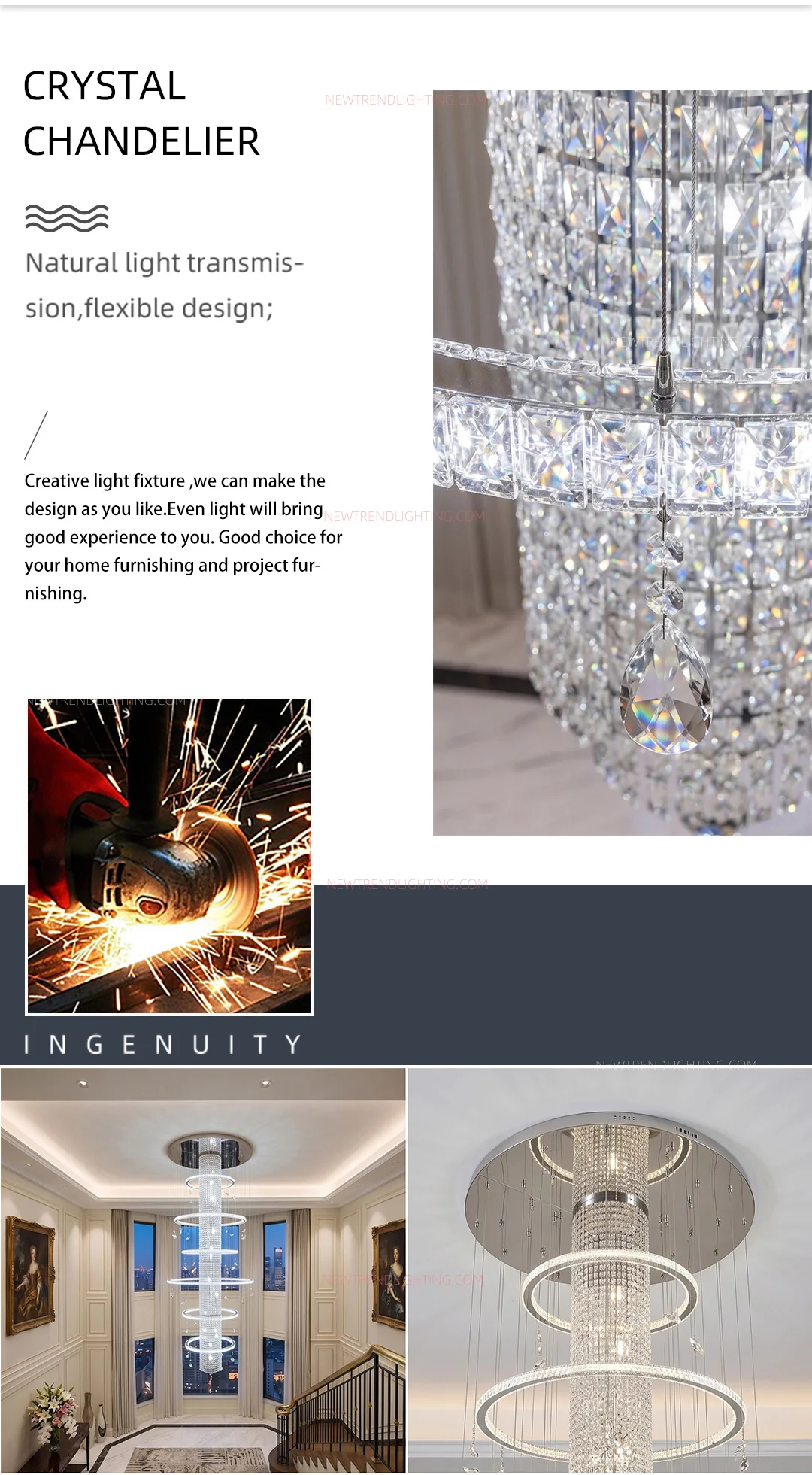 cpl 510 custom free form crystal chandelier luxury architectural led lighting manufacturer for villas foyers-1