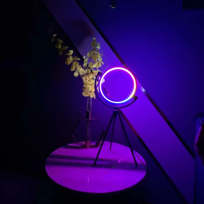 modern rgb change color usb tripod home decor bedside lamp nordic simple living room bedroom LED table lamp