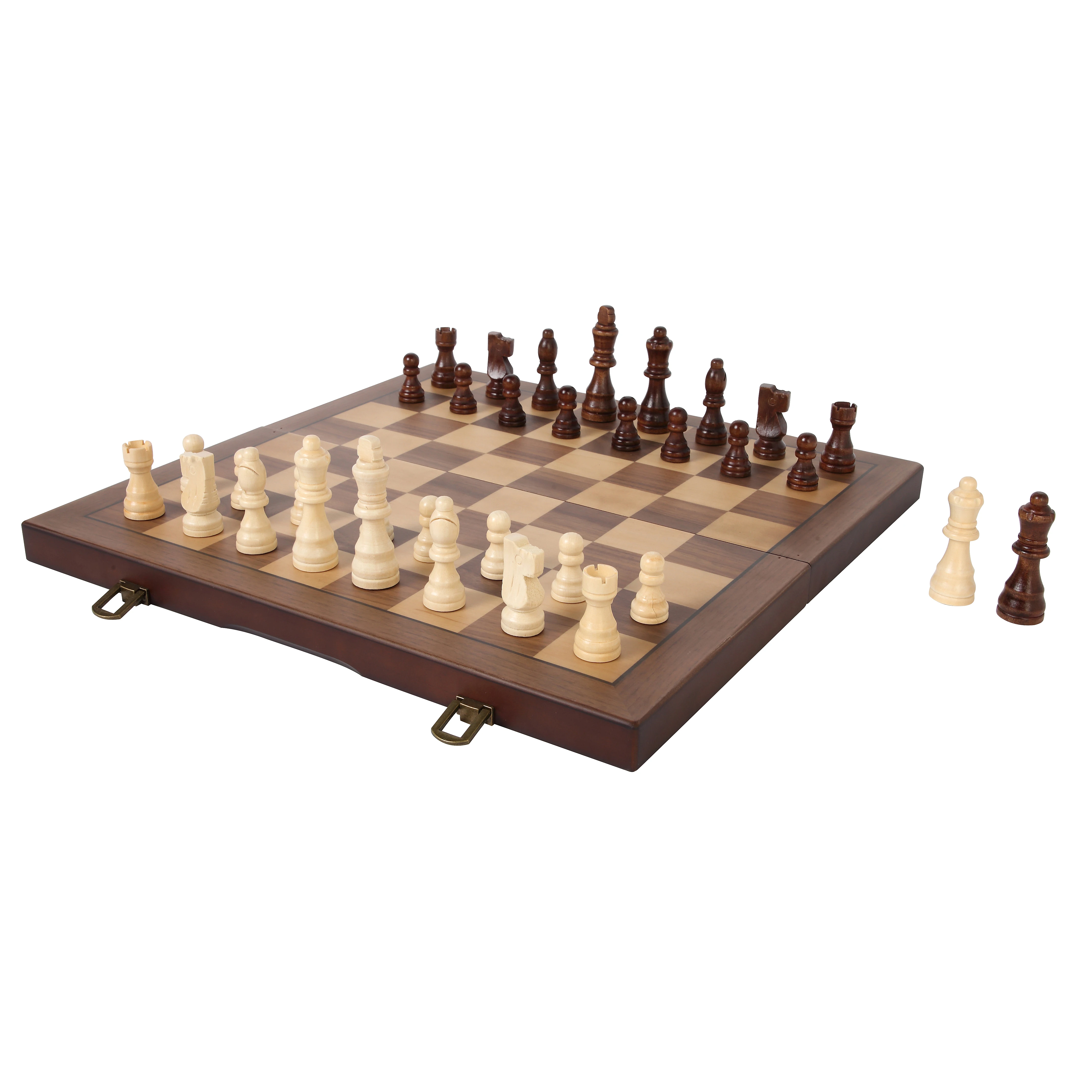 Juego de ajedrez clásico de madera_15 x 15 pulgadas 