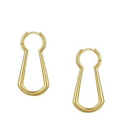 High Quality 18K Gold Plated Brass Jewelry Simple Geometry Drape Accessories Earrings E201187