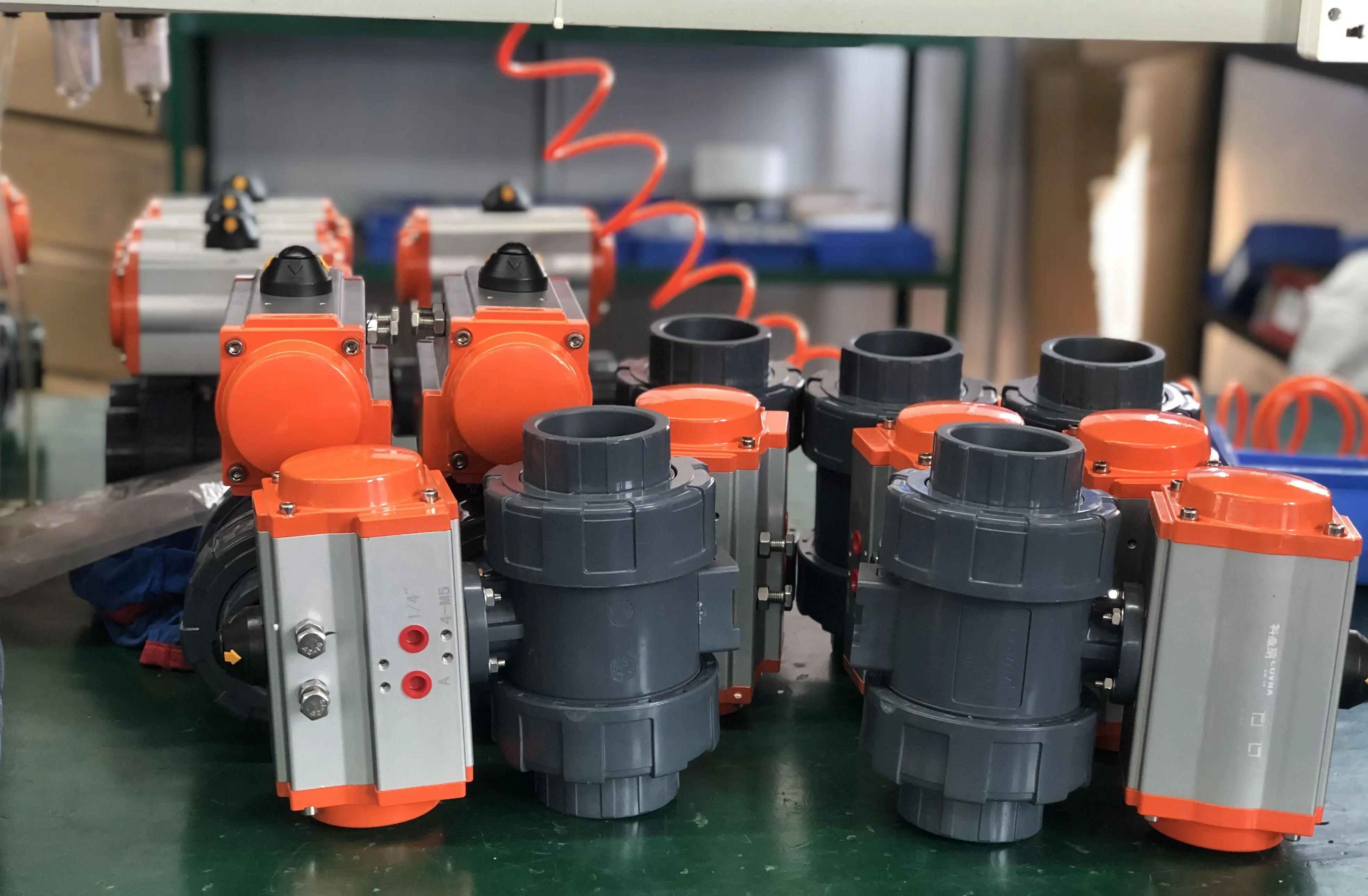 Plastic Pvc Pneumatic Ball Valve Double Union Air Control Ball Valve