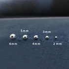 Silver Earrings Genuine 925 Sterling Silver Solid CZ Ball Bead Earrings Ear Piercing Studs