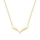 Gold Women Jewelry Antler Necklace 18k Gold Plated Stainless Steel Rose Pendant Necklace For Women Necklace Vendor