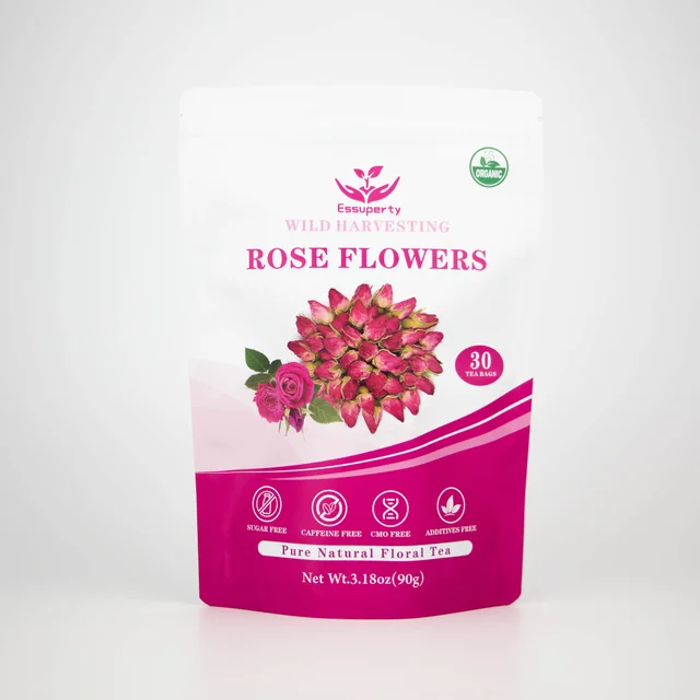 Digital Printing Custom Logo Matte Organic Food Packaging Bag Stand up Pouch with Zip Lock for Floral Tea