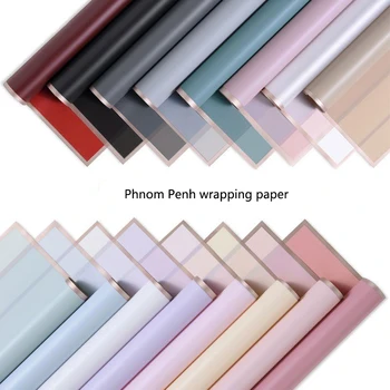 Golden Edge Wholesale Plastic Paper Flower Wrapping Paper Waterproof Pack 20 Sheets Per Bag Flower Wrapping Paper