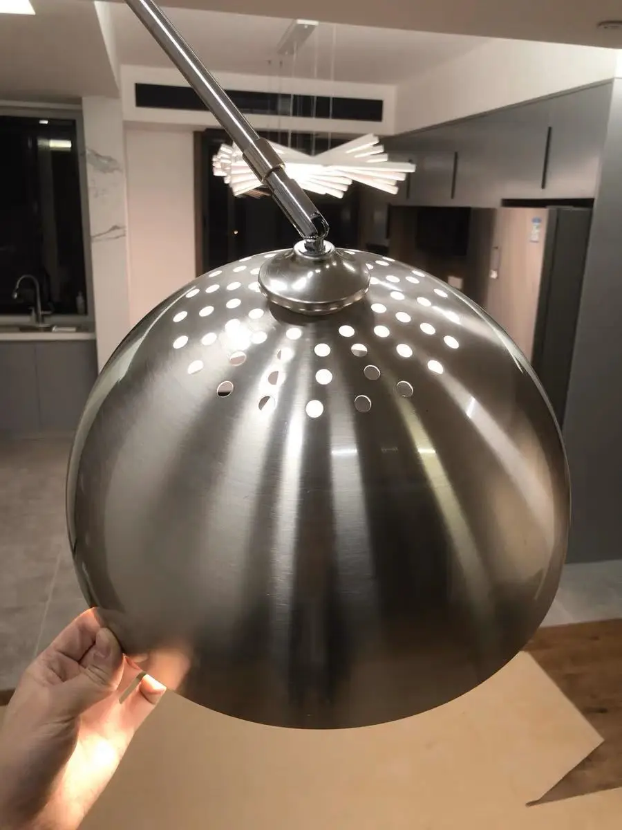 Modern Marble Base Arc Standing Floor Lamp For Living Room