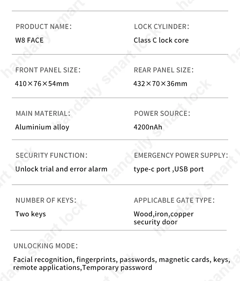 waterproof tuya app electronic digital locks 3d face recognition biometric fingerprint smart door lock with israel 6085 mortise w8852-14