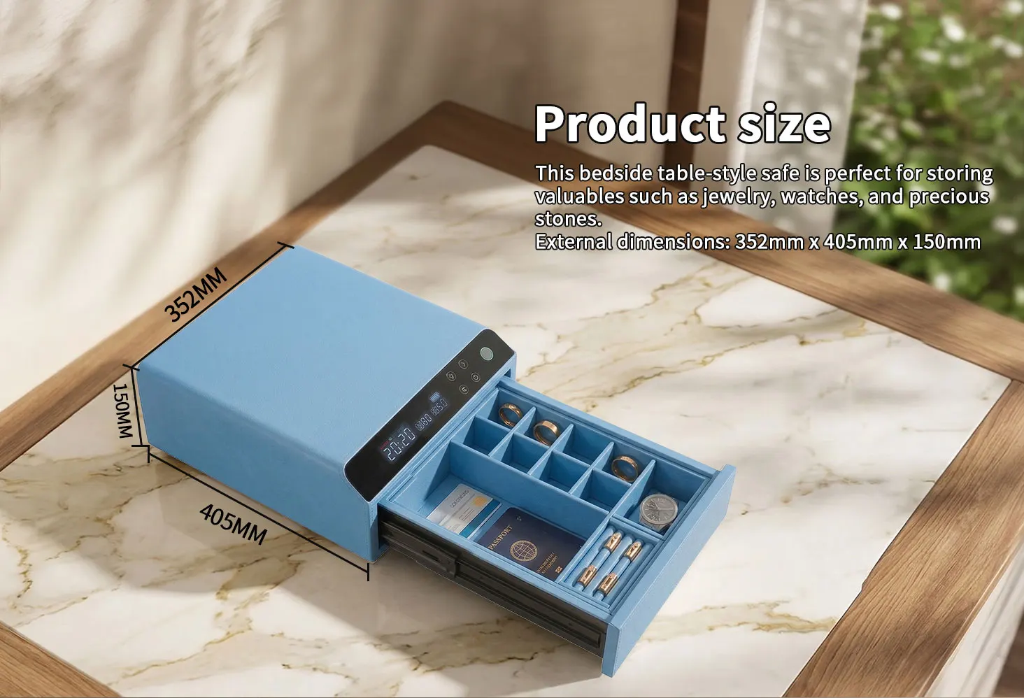 dr 1271 ft ceqsafe smart high security safe jewelry money leather bluetooth drawer safe box home watch winder cash box-2