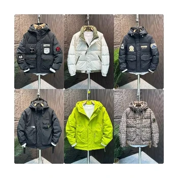 Oem Wholesale Casual Street Winter Detachable Hood Puffer Coat Custom Waterproof Ripstop Down Puffer For Men