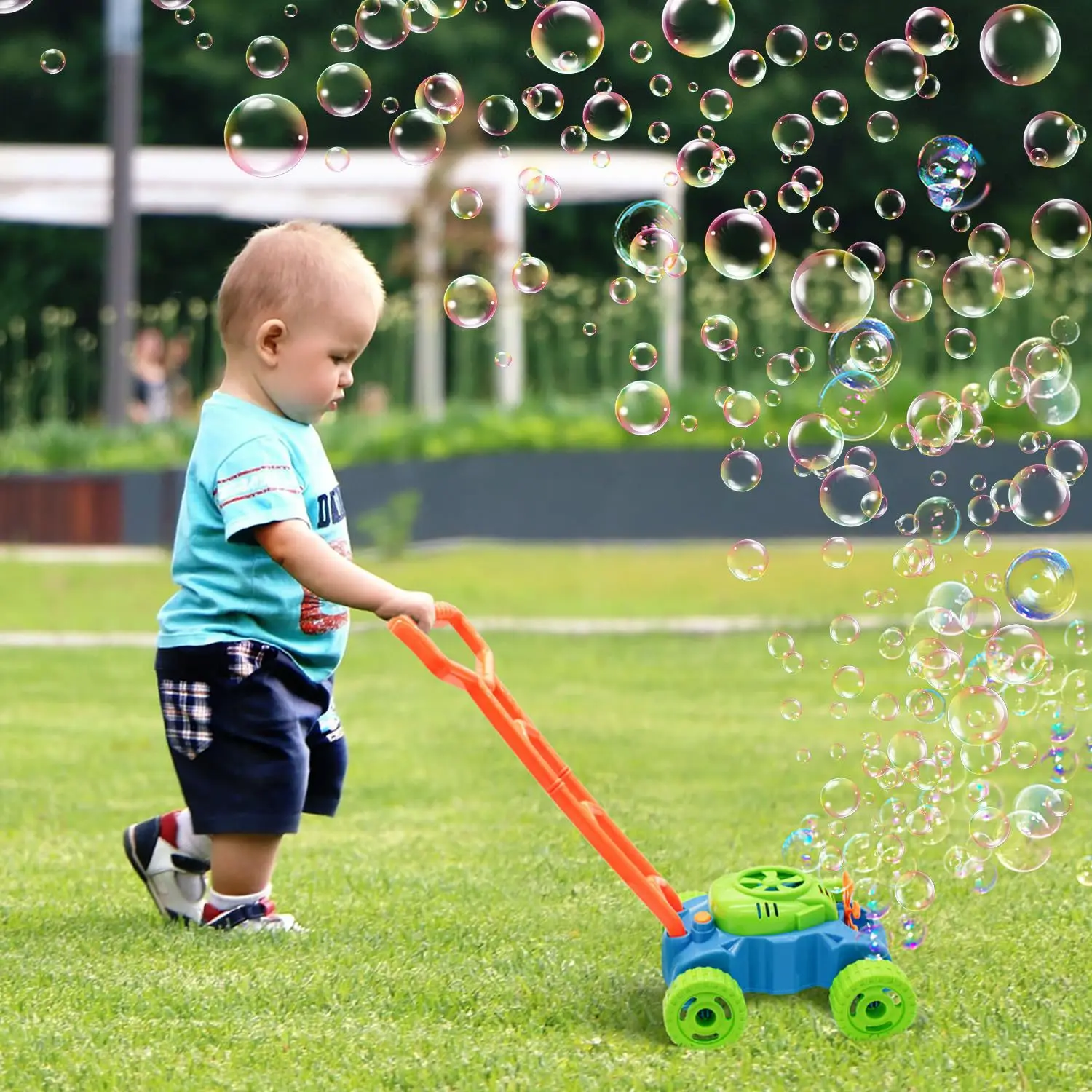 Hot Selling Outdoor Interactive Children's Toys Electric Hand-Push Bubble Machine Beautiful Bubble Blowing  Machine Parents