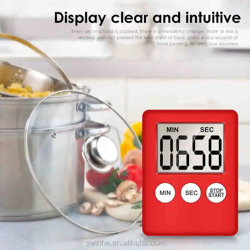 LCD Hour Minute Second Count Up Countdown Digital Kitchen Timer