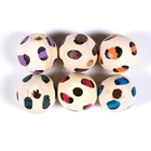Wooden Beads DIANJIN Custom Colored Wooden Beands 16Mm Round Natural Wooden Beads With Print