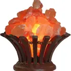Stone Stone Bouquet Himalayan Salt Lamp Bowl With Dimmer Cord - 100% Natural Pink Salt And Neem Wood Basket