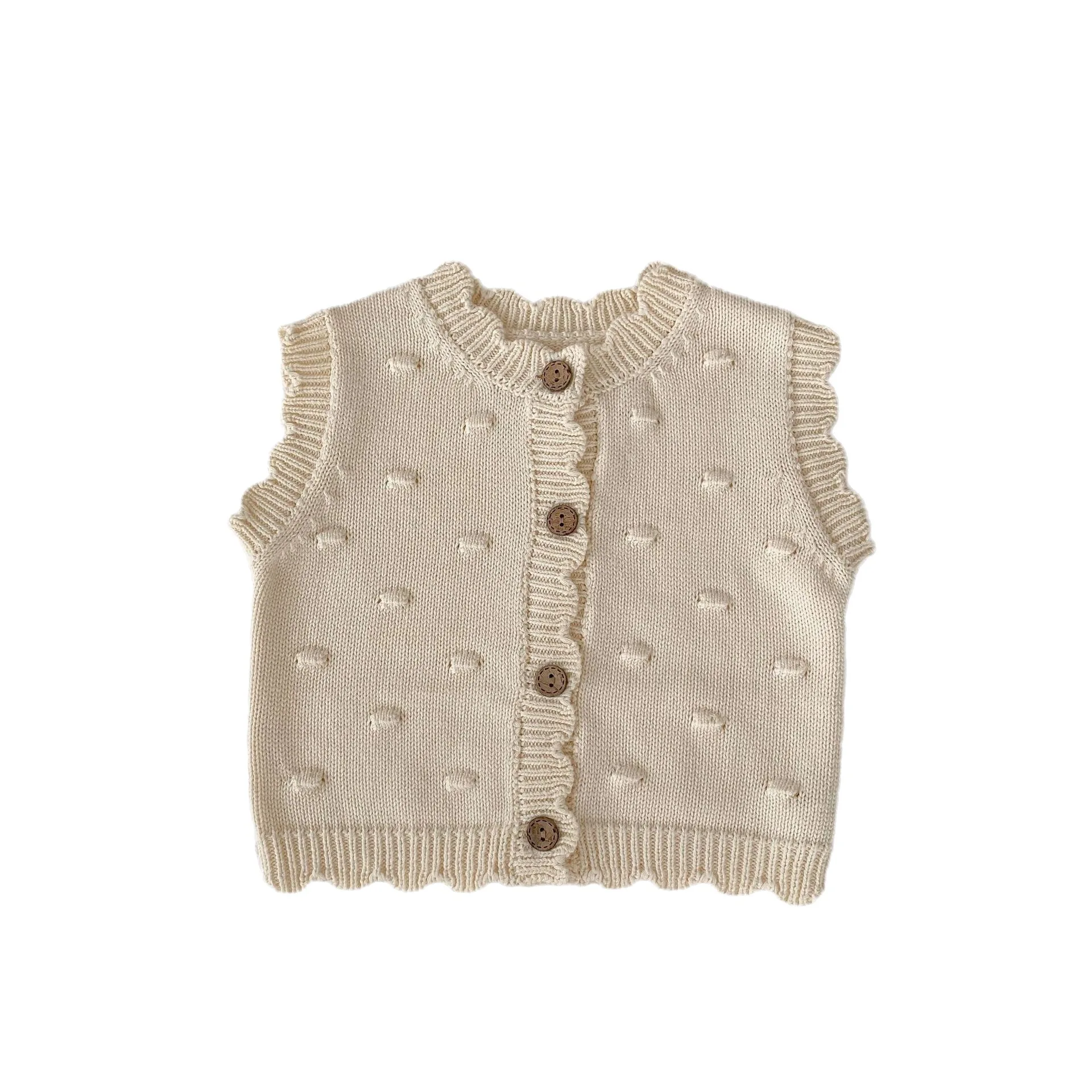 0-3Yrs Baby Boys Girls Sleeveless V-neck Solid Color Vest Cardigan Coat Infant Kids Baby Girls Boys Knitted Cardigan Coat