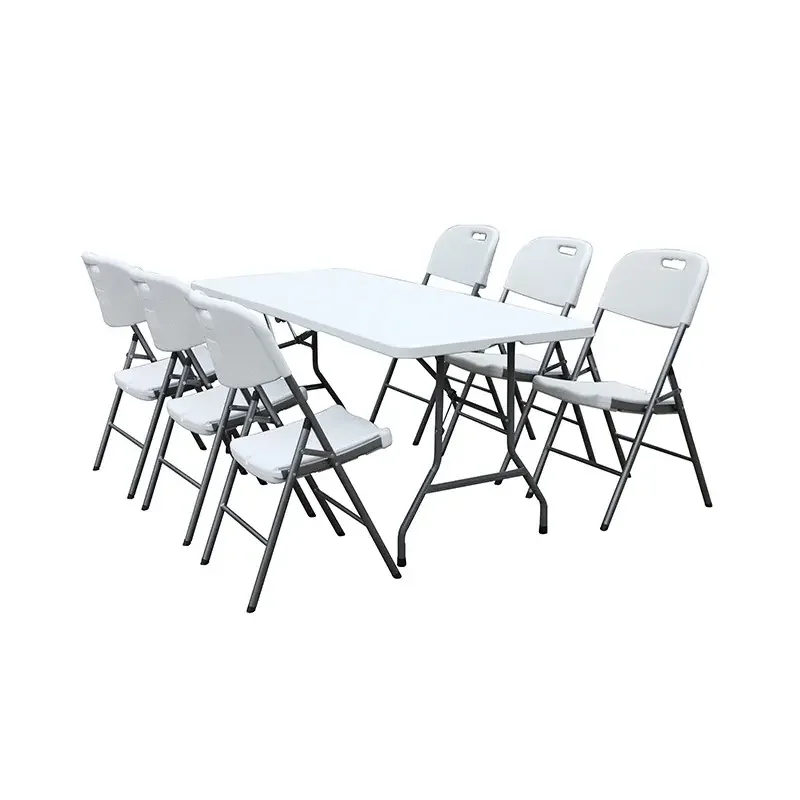 Plastic Folding table rectangle used for banquet outdoor 6ft table wedding folding tables