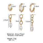 Earrings Pearl Earring Clip Grace Earrings Set Pearl Tassel 6 Pcs Stud Hook Earring Clip For Women