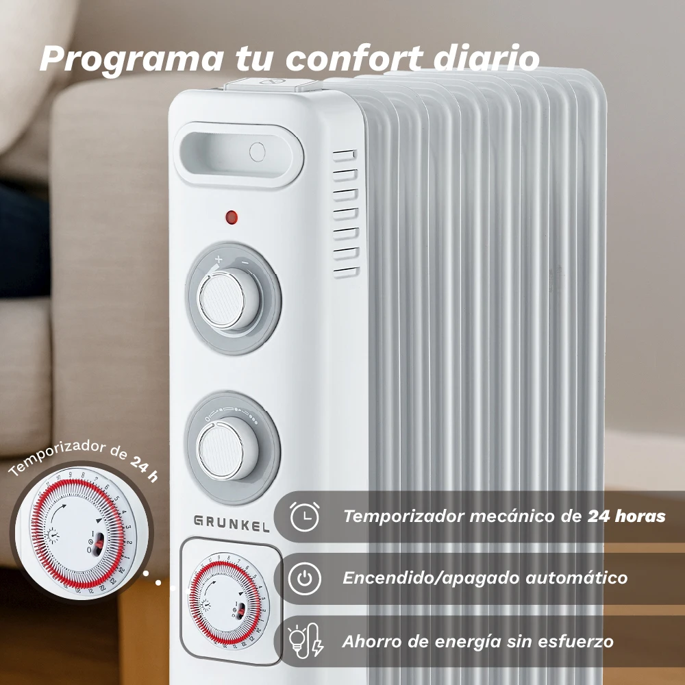 Grunkel Electric Oil-filled Radiator, 2000W, 2000 W, Metal - detail 10
