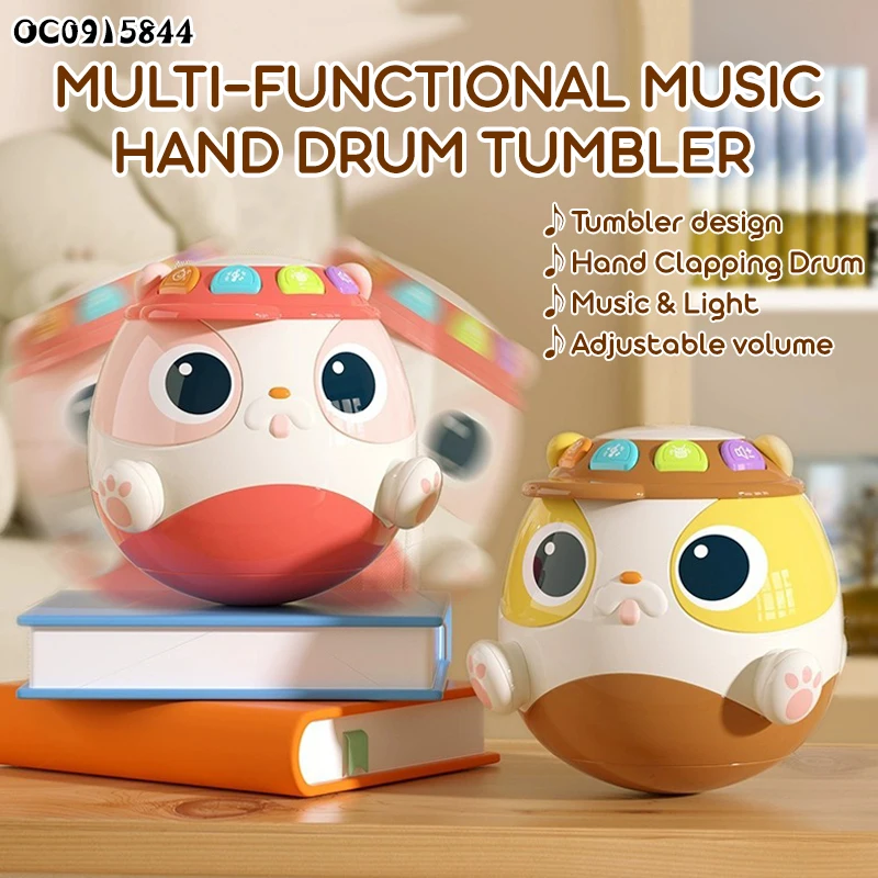 Roly poly toy electronic piano hand drum musical instrument with light and sound