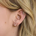 Cz Earrings Earrings Gemnel 925 Sterling Silver Dainty Jewelry 18k Gold Plating CZ Huggie Hoop Earrings