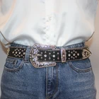 Belt Fashion Fashion Western Belt Factory Direct Supply Ladies Rhinestone Belt Fashion Black Durable Belt For Accessories