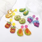 Hoop Earrings Earrings Hoop Earrings For Women Creative Summer Fruit Acrylic Hoop Earrings Jewelry For Women
