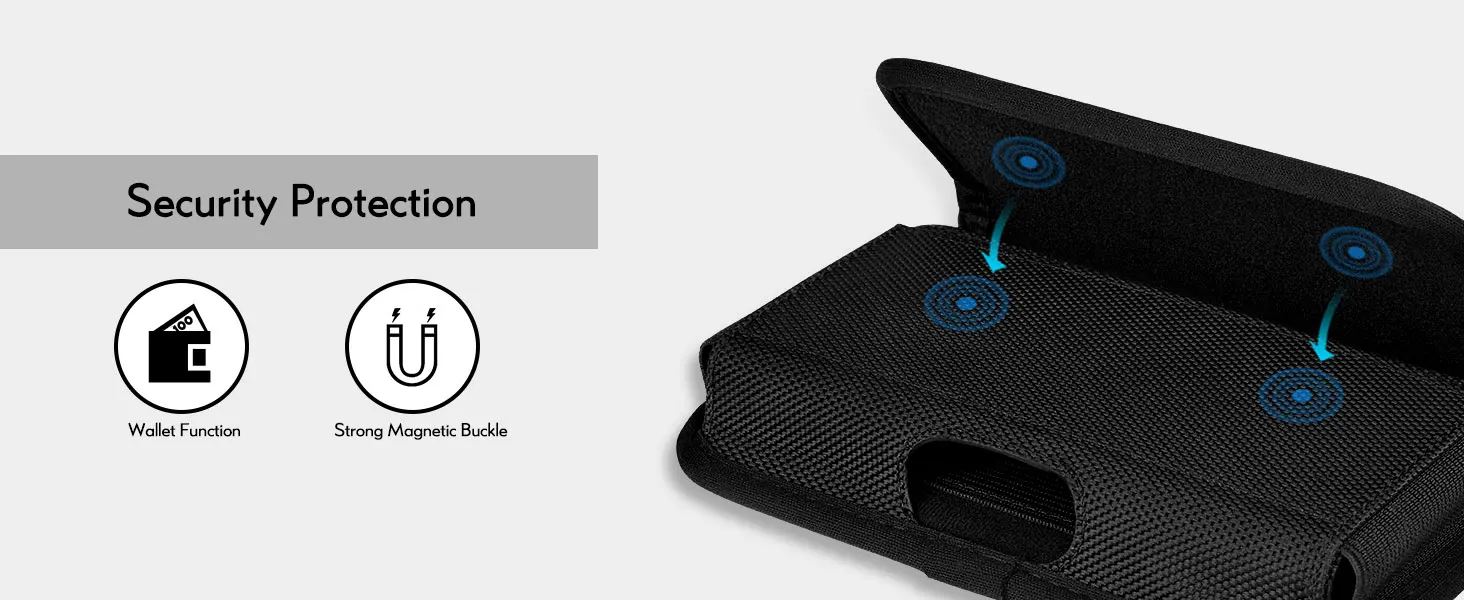 product rugged nylon holster compatible for iphone 17 16 pro models galaxy s25 s24 s23 s22 s21 cell phone belt holder for men red l-2