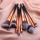 10 Set Stock 10 Brush Set Gradient 10 Pcs Makeup Brush Set Plastic Tapered Handle Powder Eye Brush In Stock