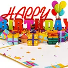 Cards Birthday Greetings Cards Personalized Custom OEM Paper Gift Pop Up Happy 3d Birthday Invitation Greeting Cards