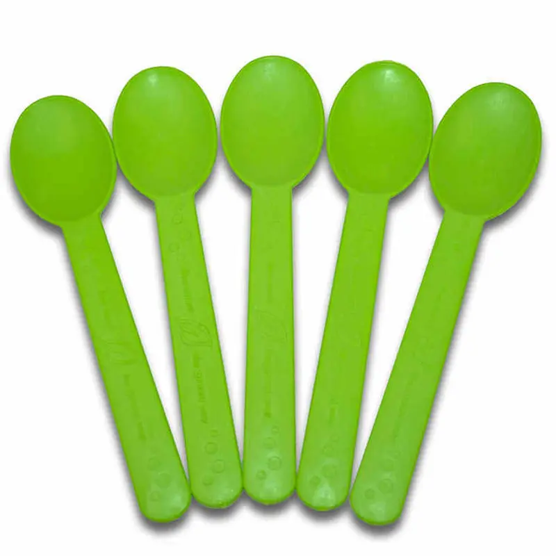 可生物降解彩色冰淇淋勺子玉米淀粉塑料一次性勺子