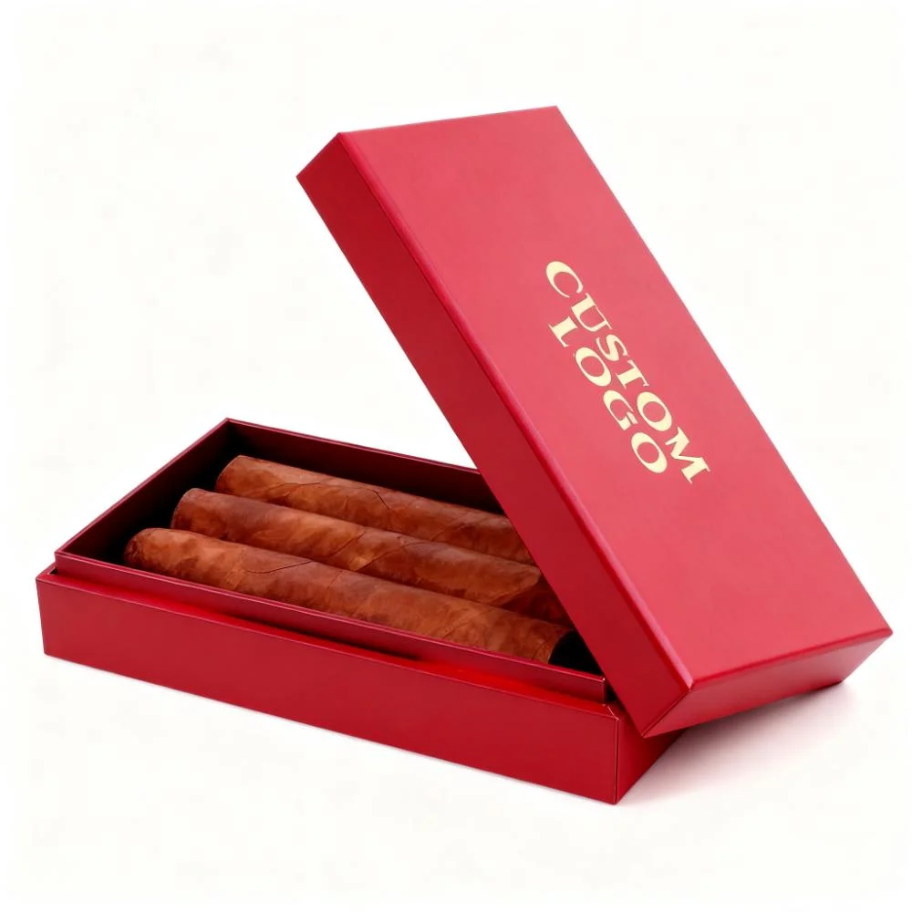 High-End Cigar Sample Boxes Custom Tobacco Packaging with Sponge Lining Magnetic Closure Rigid Cardboard Extra-Thick factory