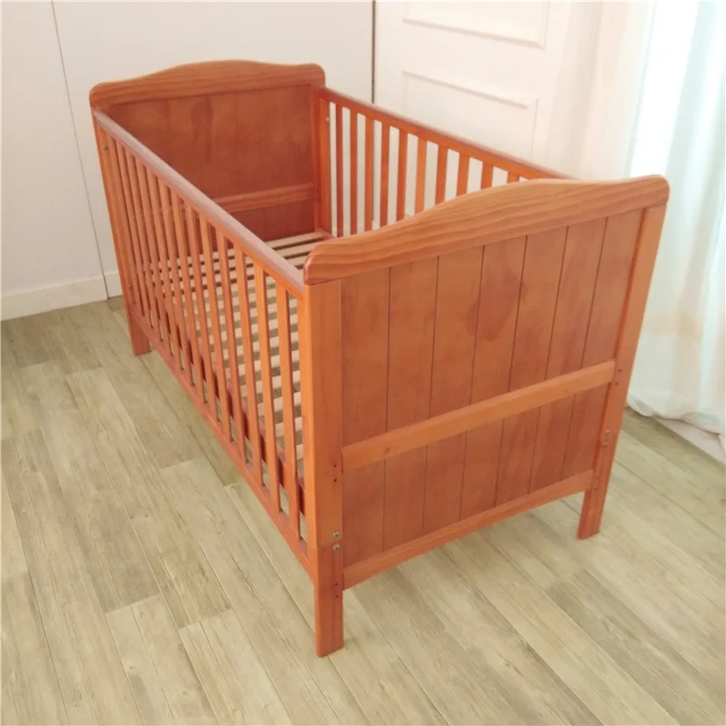 BUDGET  WOODEN Baby COT,All wood in NATURAL with teething rails FREE DELIVERY ! 