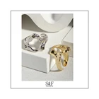 Ring Gold Wholesale New Fashion Open Irregular Ring 925 Silver Plated 18K Gold Ring For Woman