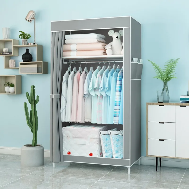 Eco-Friendly Chinese Fabric Closet Wardrobe Removable Metal Bedroom Furniture for Living Room or Home Use